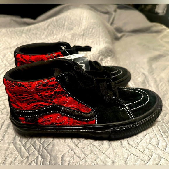 Vans X Premier Skate Grosso Mid Blake/High Risk Red Lace Men Size 7 Women 8.5 - Picture 4 of 11